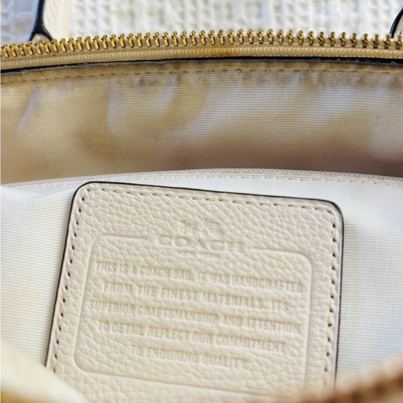 Coach White Leather Satchel with Detachable Strap - Picture 14 of 15